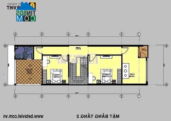 Ảnh Thiết kế nhà 2 tầng trên diện tích 5,5 x 15m