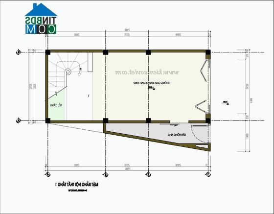 Ảnh Thiết kế nhà chia lô tóp hậu diện tích 33m2