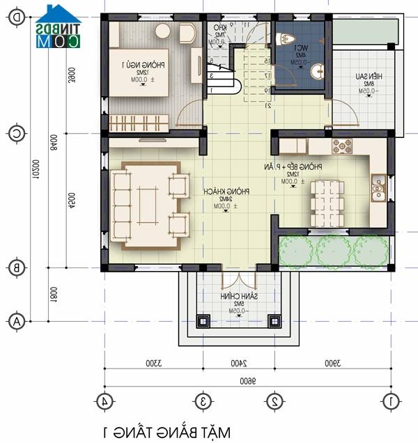 Ảnh Xây nhà 2 tầng hướng Tây diện tích 16x16m