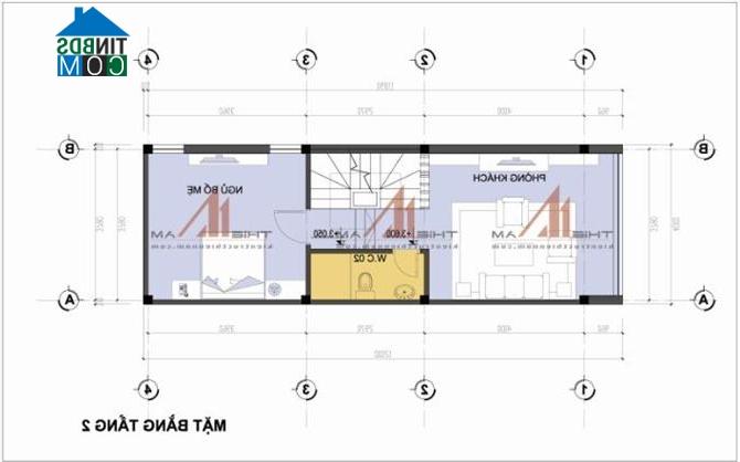 Ảnh Thiết kế nhà ống 5 tầng diện tích 4x12m