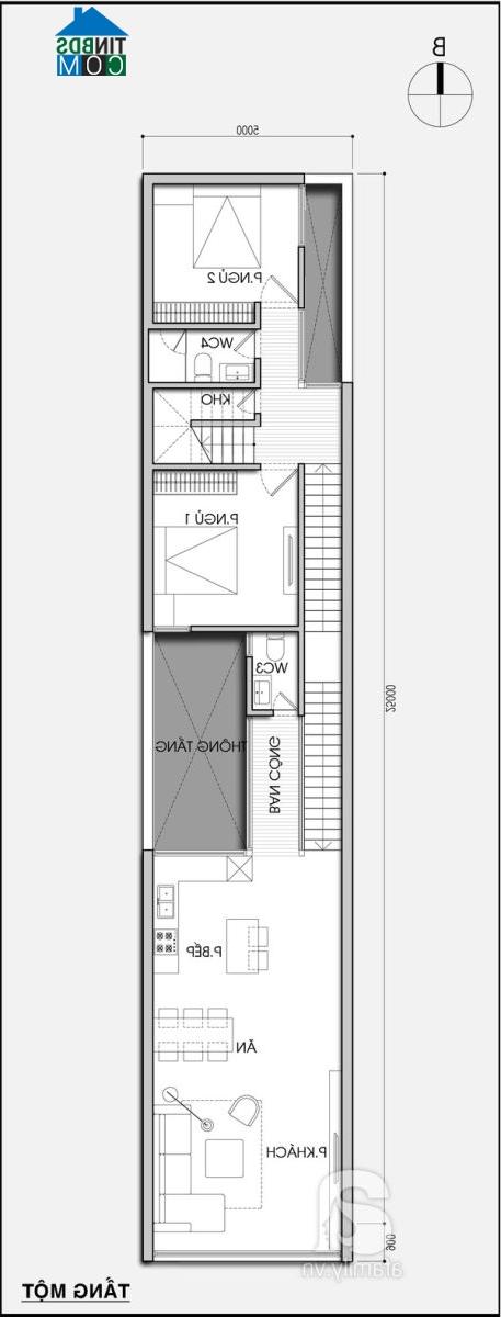 Ảnh Tư vấn thiết kế nhà ống hẹp, dài 25m