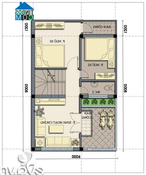 Ảnh Tư vấn thiết kế nhà 2 tầng, DT 6m X 8m