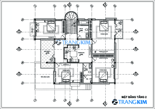 Ảnh Thiết kế kiến trúc biệt thự Châu Âu diện tích 150m2