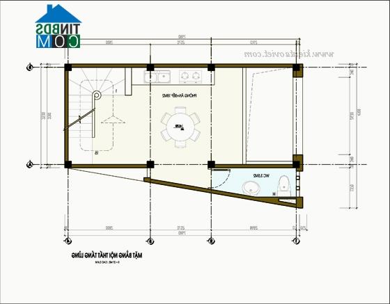 Ảnh Thiết kế nhà chia lô tóp hậu diện tích 33m2