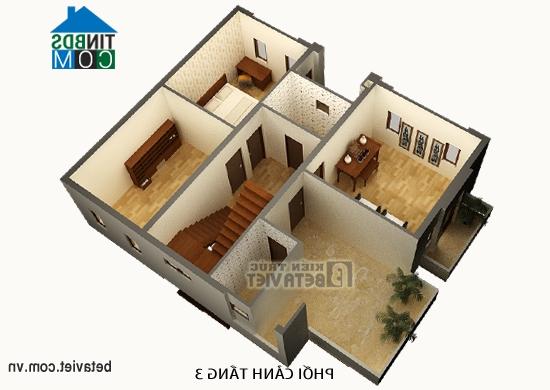 Ảnh Thiết kế biệt thự 3 tầng diện tích 18x16m