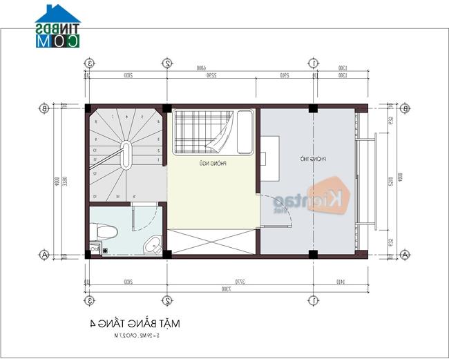 Ảnh Thiết kế nhà chia lô diện tích 4x6m