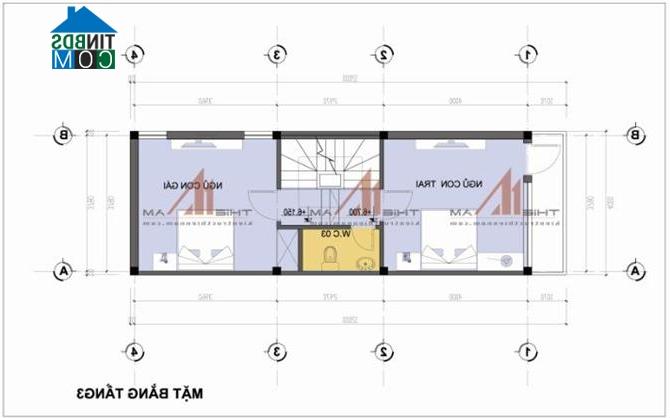 Ảnh Thiết kế nhà ống 5 tầng diện tích 4x12m