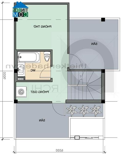 Ảnh Tư vấn thiết kế nhà ở hướng Nam trên diện tích 6x8m