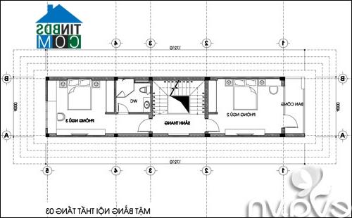 Ảnh Tư vấn thiết kế nhà 3 tầng 1 tum, DT 4m X 22m