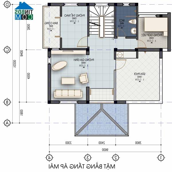 Ảnh Xây nhà 2 tầng hướng Tây diện tích 16x16m