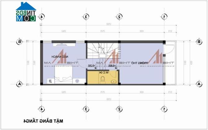 Ảnh Thiết kế nhà ống 5 tầng diện tích 4x12m