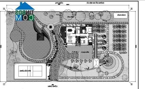 Ảnh Biệt thự vườn thiết kế theo đường cong