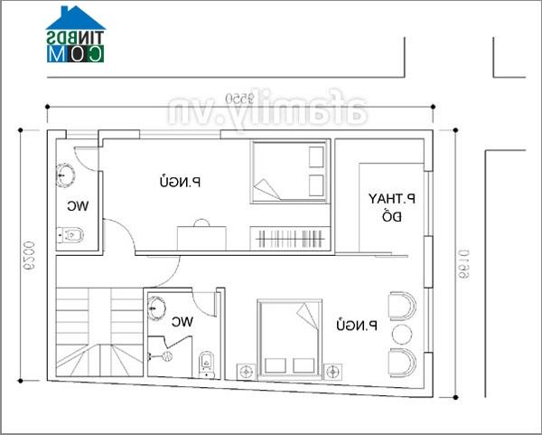 Ảnh Tư vấn thiết kế nhà hai mặt ngõ hợp phong thủy, DT 54m2