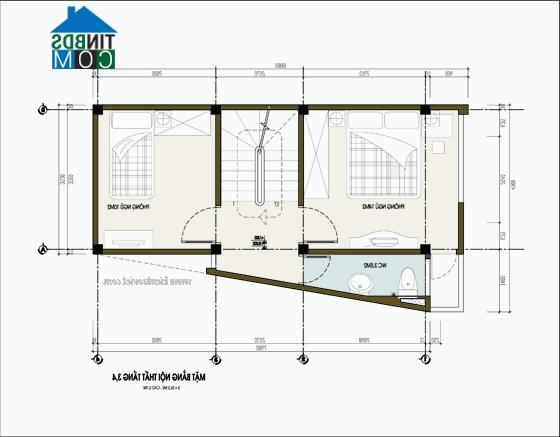 Ảnh Thiết kế nhà chia lô tóp hậu diện tích 33m2