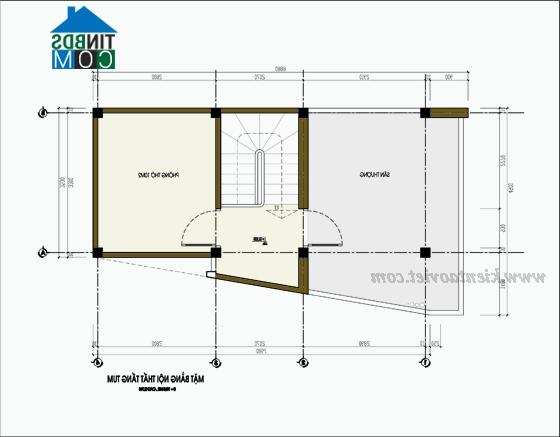 Ảnh Thiết kế nhà chia lô tóp hậu diện tích 33m2