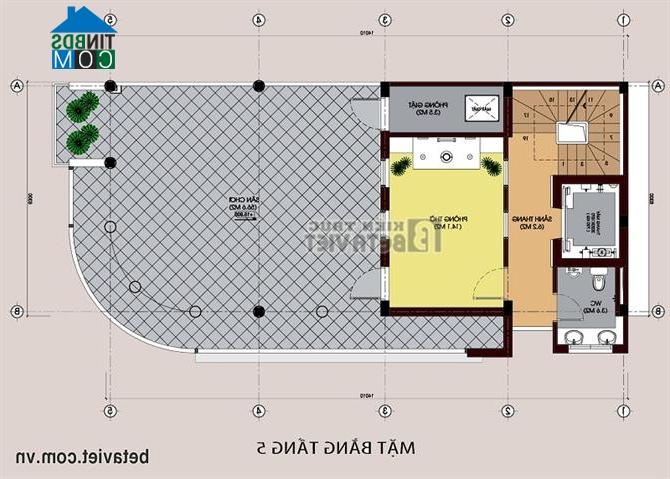 Ảnh Thiết kế nhà 5 tầng kinh doanh kết hợp văn phòng