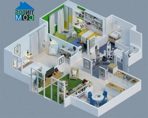 Ảnh Căn hộ nhỏ và những thiết kế 3D linh hoạt