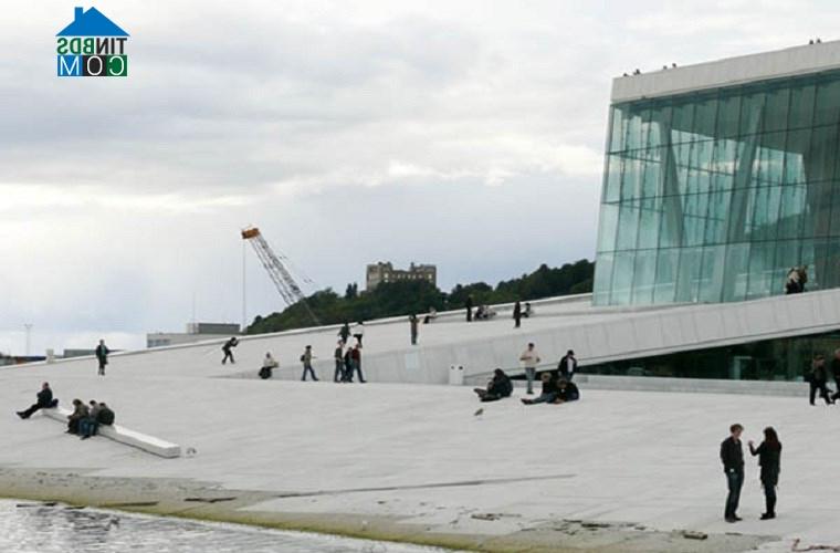 Ảnh Thiết kế độc của nhà hát Opera Oslo tại NaUy