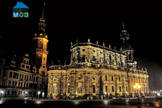 Ảnh Kiến trúc về đêm ở Dresden- thành phố đáng sống nhất nước Đức