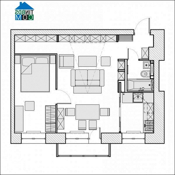 Sơ đồ bài trí phòng ốc của căn hộ