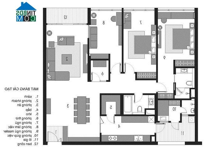 Ảnh Vẻ đẹp Á Đông trong căn hộ 168m2 ở Hà Nội