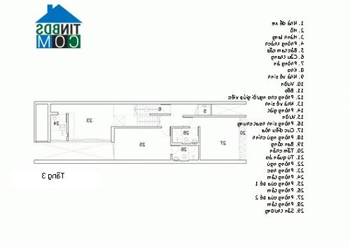 Bản vẽ thiết kế mặt bằng tầng 3