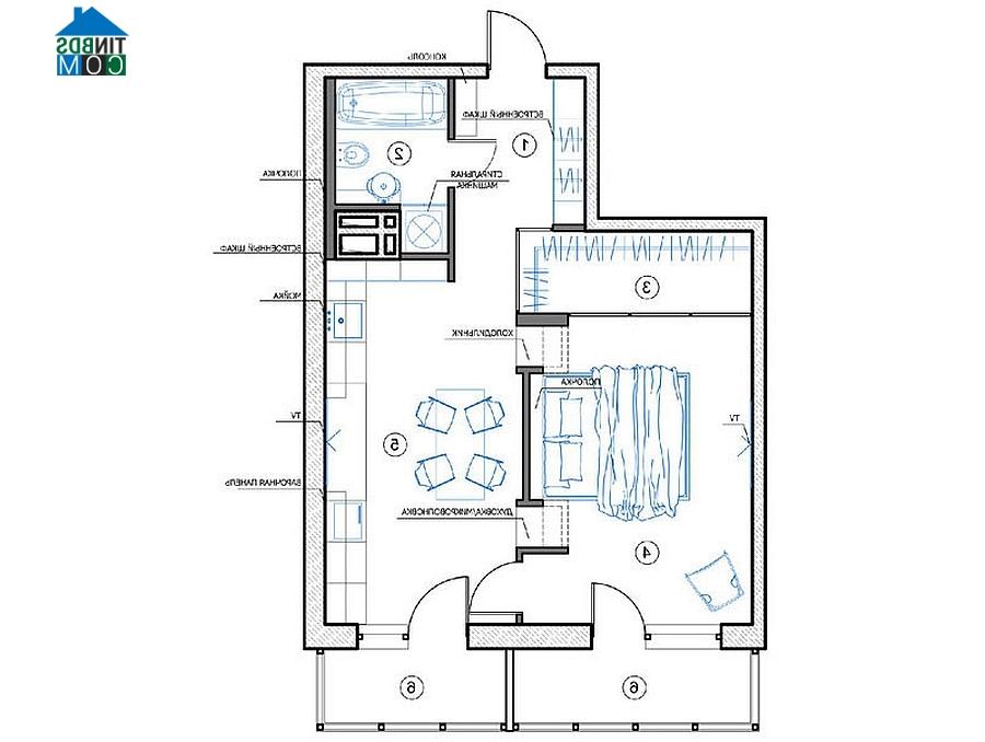 Ảnh Căn hộ đen-trắng thiết kế thông minh cho người độc thân