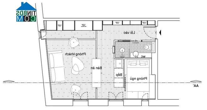 Image ảnh Cải tạo căn hộ 30m2 thoáng sáng cho hai người