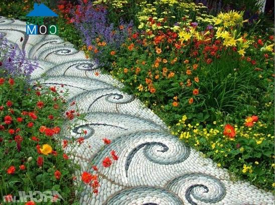 Ảnh Tạo lối đi trong vườn theo phong cách mosaic