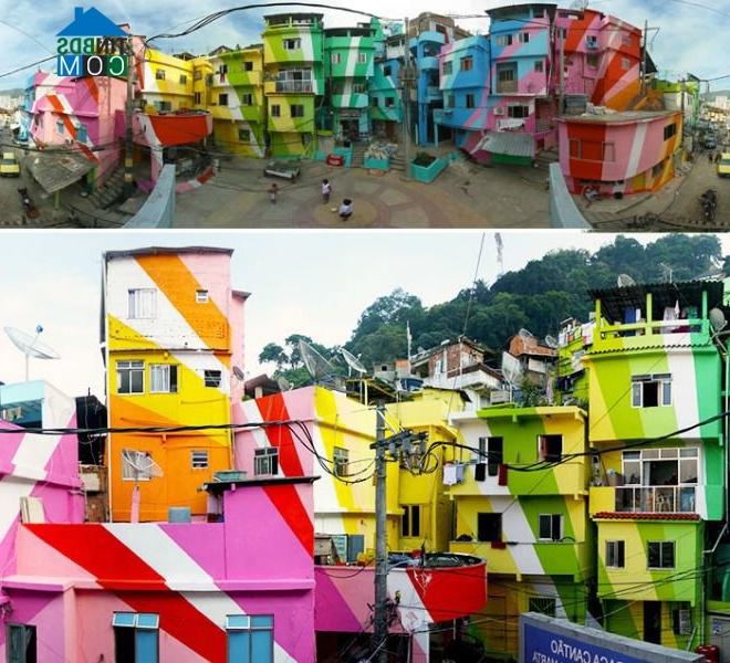 Ảnh Những ngôi nhà màu sắc cầu vồng độc đáo