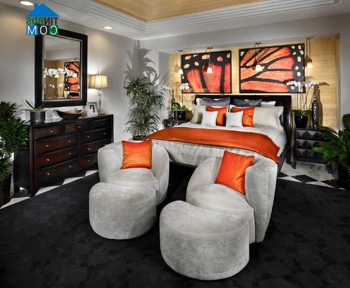 Ảnh Nhà đẹp bắt mắt với những món phụ kiện trang trí màu cam