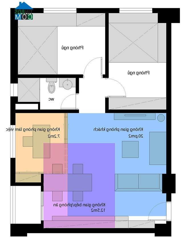 Ảnh Độc đáo thiết kế căn hộ tái định cư 71m2