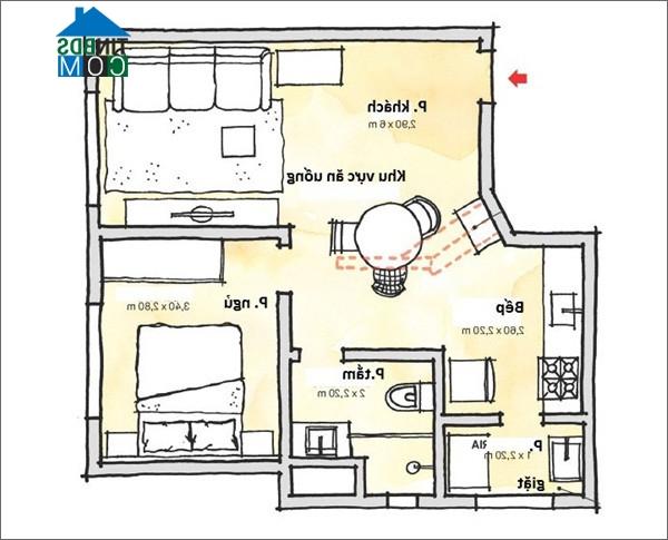 Ảnh Cải tạo căn hộ 36m2 tuyệt đẹp dành cho người độc thân