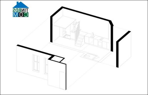 Ảnh Phân vùng không gian bằng ánh sáng trong căn hộ 20m2