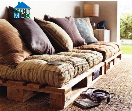 Ảnh Tái sử dụng gỗ hàng làm ghế sofa