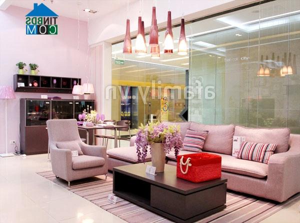 Ảnh Khéo dùng màu pastel cho phòng khách dịu mát