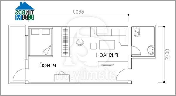 Ảnh Phương án cải tạo cho phòng ngủ 24 m2 đa chức năng