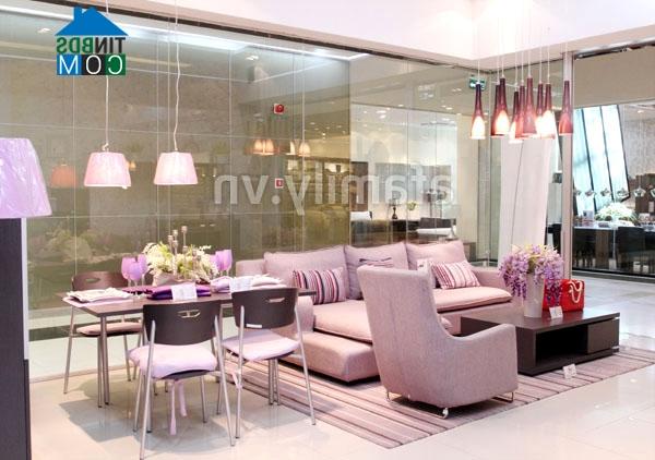 Ảnh Khéo dùng màu pastel cho phòng khách dịu mát