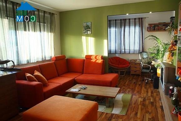 Ảnh Phòng khách cá tính với sofa đỏ