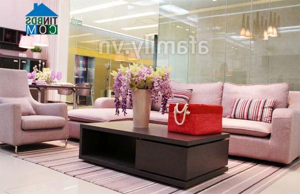 Ảnh Khéo dùng màu pastel cho phòng khách dịu mát