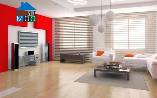 Ảnh Những mẫu phòng khách đẹp với tông màu trắng đỏ