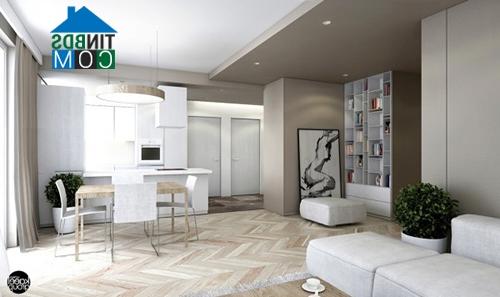 Ảnh Những cách bài trí liên thông phòng bếp và phòng khách