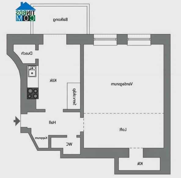Ảnh Bố trí nội thất khéo léo trong căn hộ 35m2
