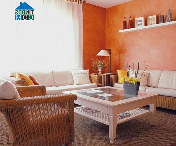 Ảnh Phòng khách rực rỡ nhờ phối màu hoàn hảo