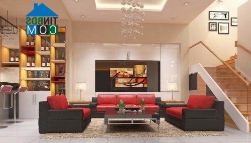 Ảnh Nhà phố hiện đại đẹp hơn với góc bar mini
