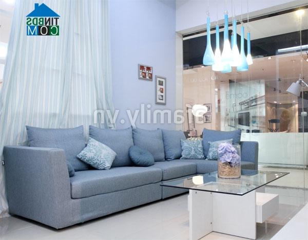 Ảnh Khéo dùng màu pastel cho phòng khách dịu mát