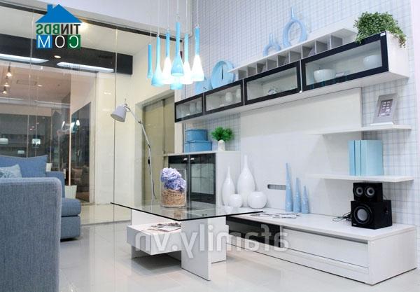 Ảnh Khéo dùng màu pastel cho phòng khách dịu mát