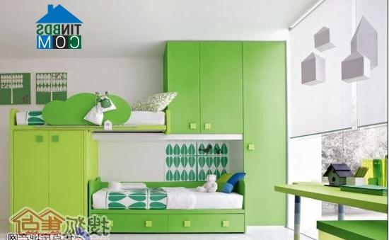 Ảnh Thiết kế phòng màu xanh lá cây cho trẻ