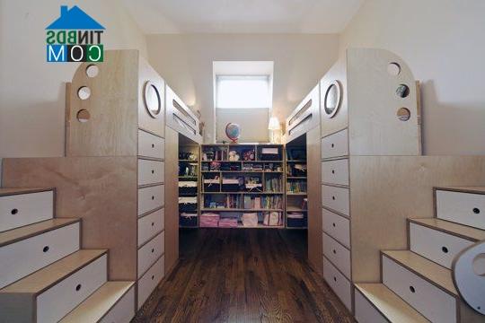 Ảnh Giường đa năng: Không gian ao ước cho hai bé