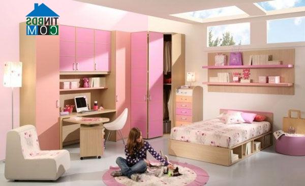 Ảnh Những gam màu tuyệt đẹp cho phòng ngủ bé gái